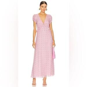 LoveShackFancy Lillian Dress Rose Patch  Floral Puff Sleeve Size 6